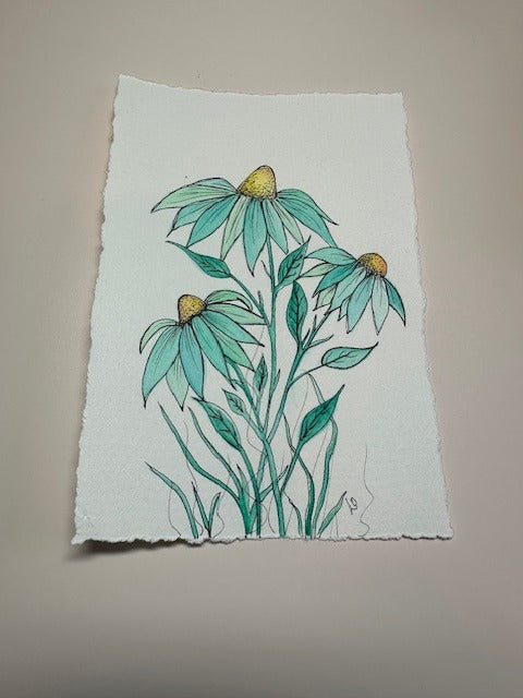 4x6 Hand Painted Flat (single panel) card