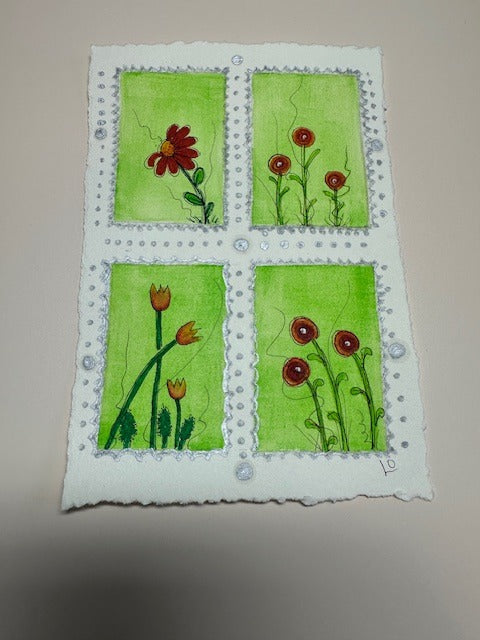 4x6 Hand Painted (single panel) flat card