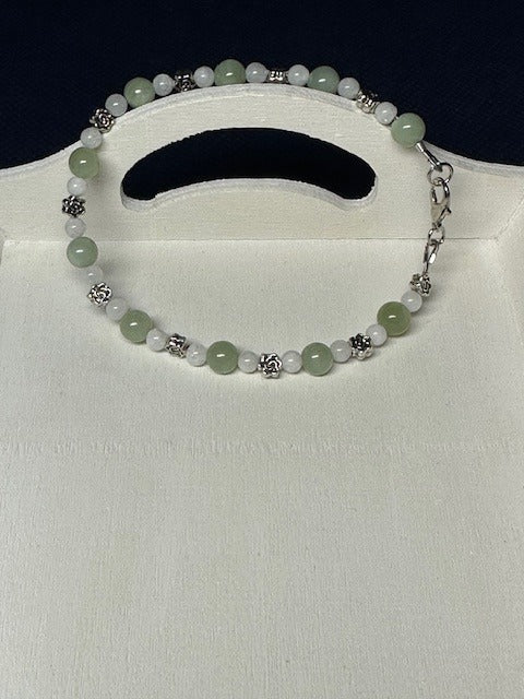 New Jade (Green) and White Jade Bracelet