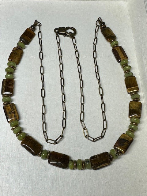 Tiger Eye and Canadian Jade Jewelry Set