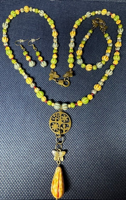 Czech Glass Pumpkin Bead Set