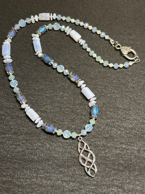 Lace Blue Agate Necklace